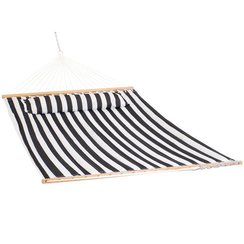 Hamac de bar en polyester matelassé pour 2 personnes - noir / blanc, Noir blanc