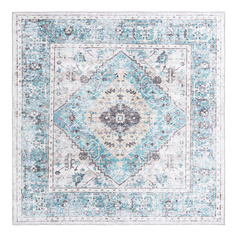 Olf Washable Oriental Indoor Rug, Square 7'10"