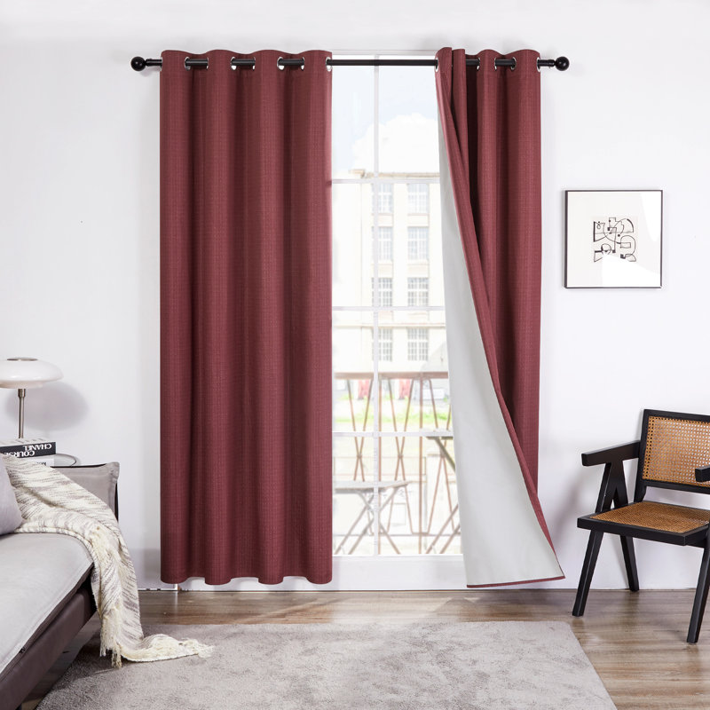 Rideaux légers 100% occultant Lompoc, L 52 po x L 63 po, Rouge