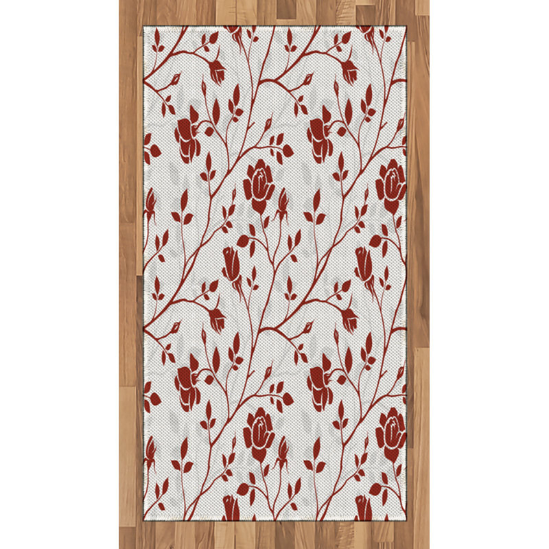 Floral High Density Long Fiber Poly Threads Decorative Area Rug Carpet, Rectangle 2'7" x 5'