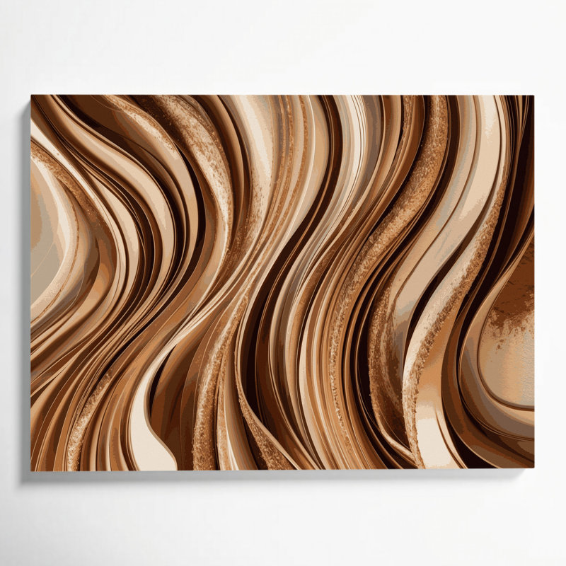 «Lyrical Abstraction 95», art mural sur toile brune, H 20 po x l 24 po