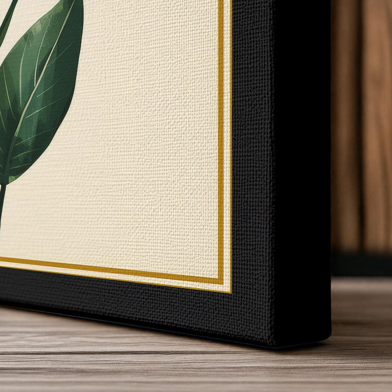 Orange Bloom Study Botanical - Wrapped Canvas, 24x16 - 61.0 x 40.6 cm, Black Border