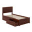 Lit plateforme en bois massif Jeinny avec pied de lit et tiroirs de rangement assortis-1435233022-1435233020