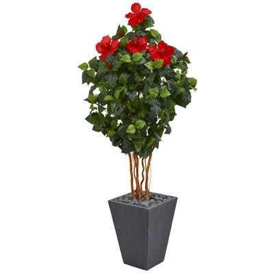 60'' Faux Flowering Tree in Ceramic Planter