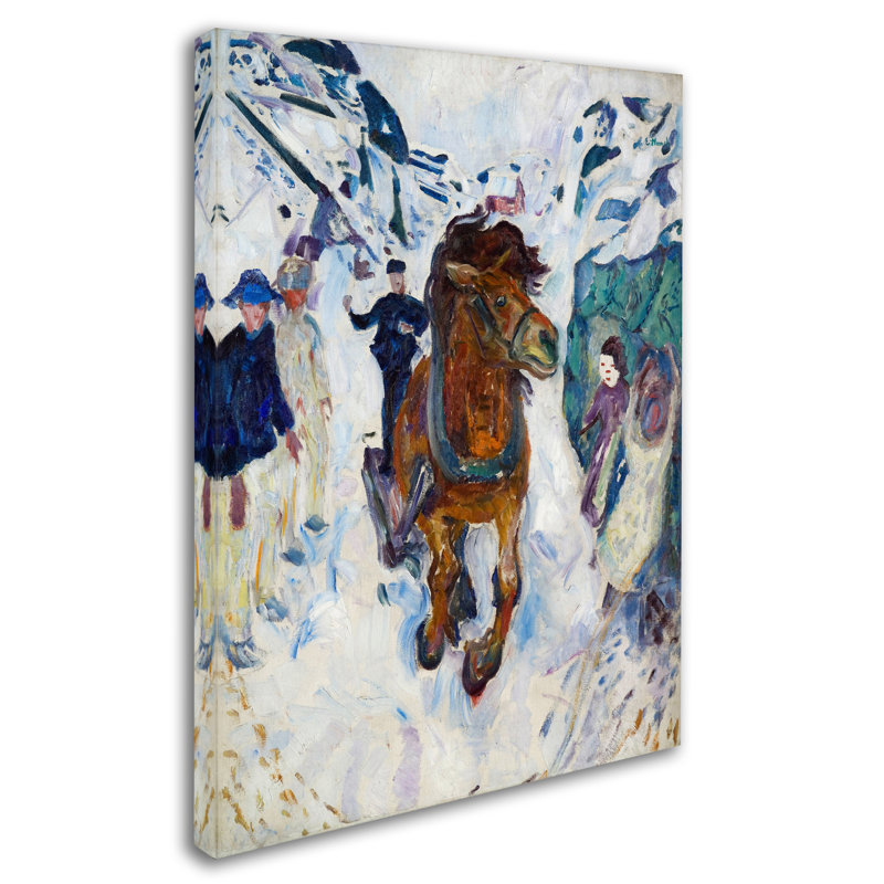 « gallopinge cheval » par print sur toile tendue Edvard Munch, H 47 po x l 35 po