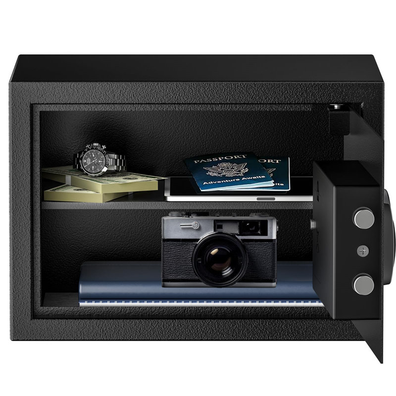 Safe, 0.6 Cubic Safe Box With Electronic Keypad, Removable Shelf, For Valuables Jewellery And Documents In Home, Hotel, Or Business