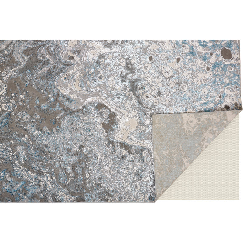 Slaton Performance Abstract Indoor Rug, Rectangle 9'2" x 12'