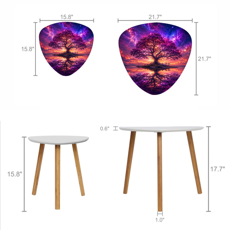 Ensemble de 2 tables basses gigognes Triangle Tree Mystic Tree