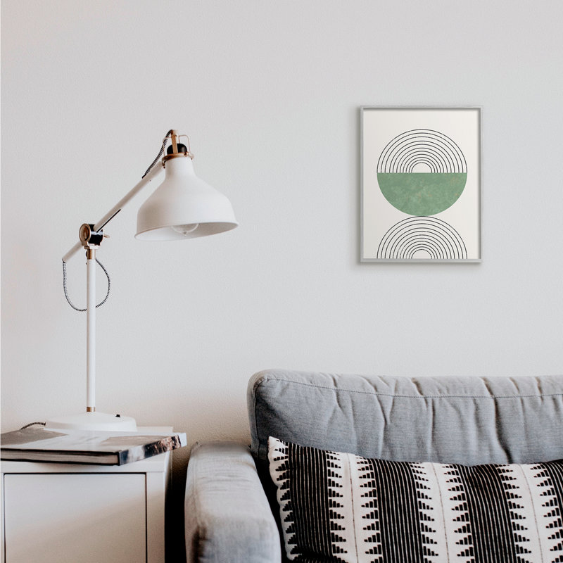 Étude abstraite géométrique circulaire incurvée Art déco, Estampe numérique Farmhouse, H 14 po x l 11 po