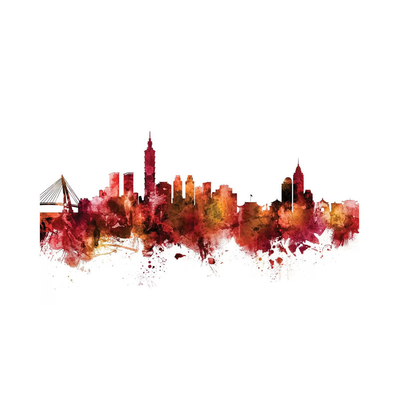 Taipei, Taiwan Skyline by Michael Tompsett - Wrapped Canvas Gallery-Wrapped Canvas Giclée, 20.32 cm H x 30.48 cm W
