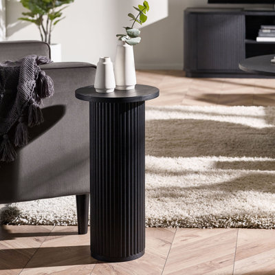 Auman Black Fluted Drinks Table