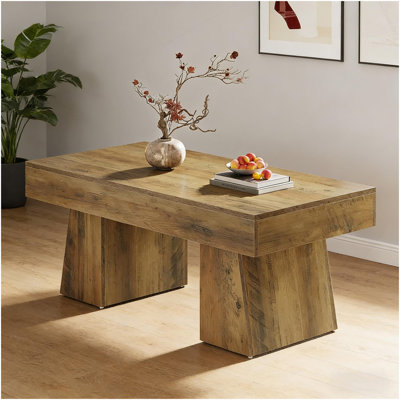 Table de salle à manger en bois, table de centre rectangulaire, table basse spacieuse