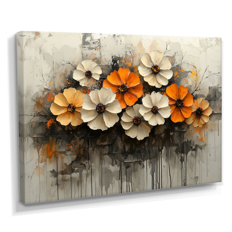 Wisbech - Zinnias, art mural grand format, H 12 po x l 20 po, Toile tendue, Ne s’applique pas