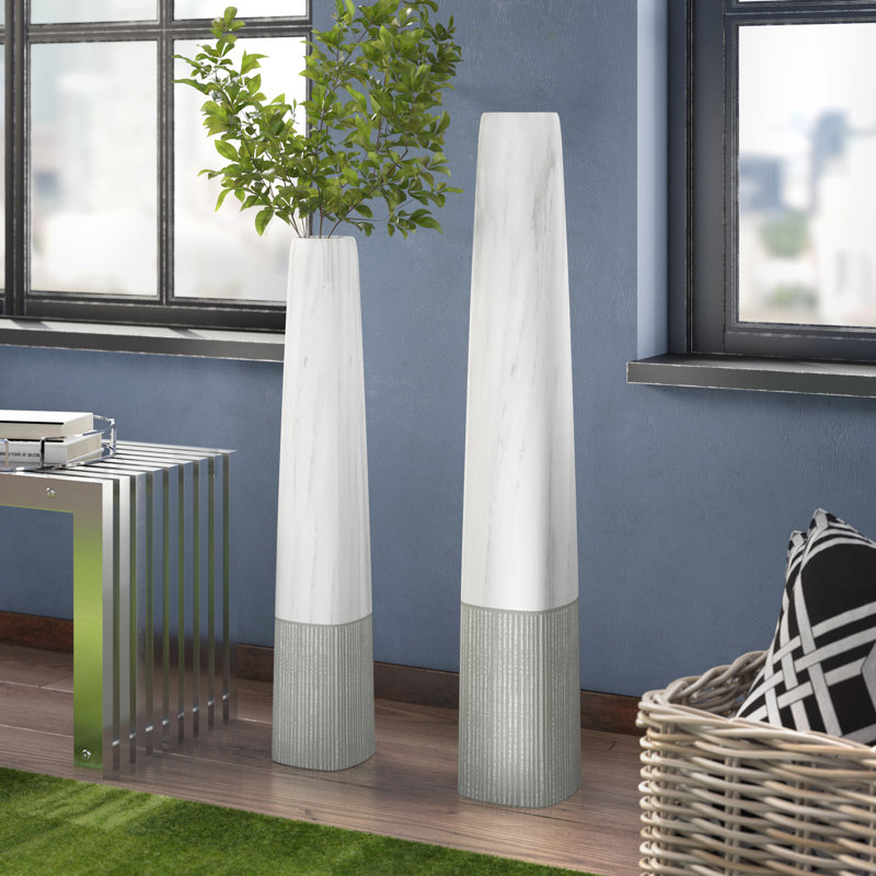 Widger Ceramic / Porcelain Floor Vase, 40" H x 8" W x 8" D