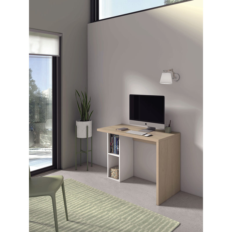 Eleodor Writing Desk, Light Brown/White