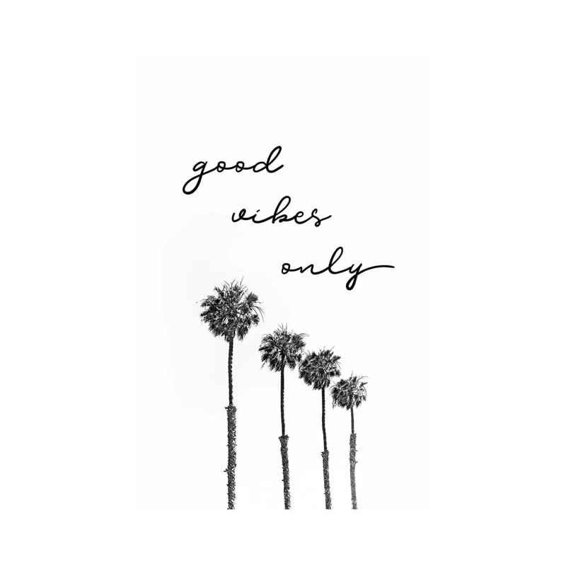 Palm Trees | Good Vibes Only by Melanie Viola - Wrapped Canvas Print, 20.32 cm H x 30.48 cm W