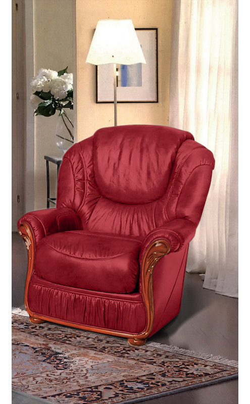 Kinzer Faux Leather Armchair, Bordeaux