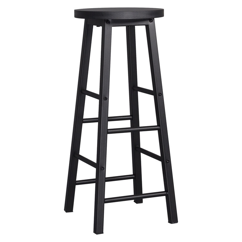 Upholstered Counter Stool with Metal Frame, 1, Black