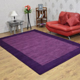 Nadar HAND KNOTTED LOOM SILK ECO-FRIENDLY AREA RUGS  - Rectangle Shape | Purple Color | Contemporary Design