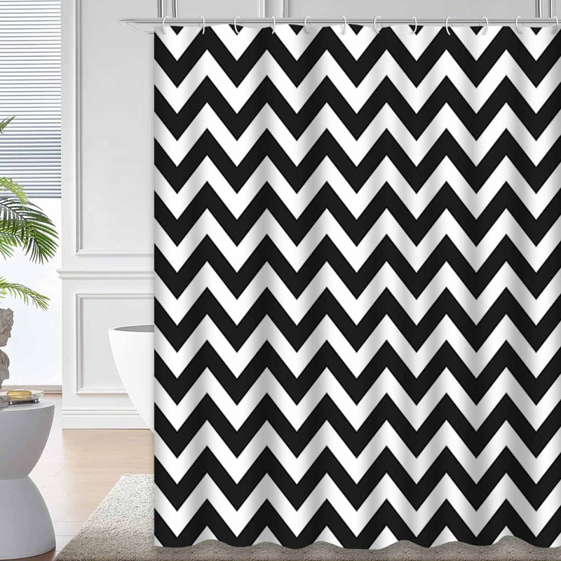 Rideau de douche Chevron Zigzag, L 72 po x l 84 po