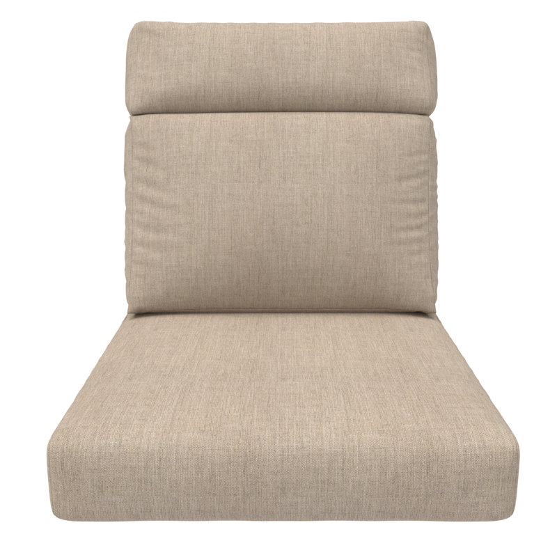 Sunbrella Outdoor High Back Chair Cushion, Adirondack Chair Cushion Set, 6 Inch, Cast Ash