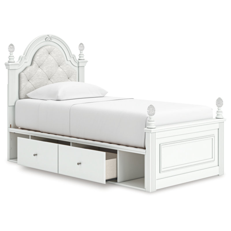 Jaekob Twin Upholstered Panel Storage Bed, Twin