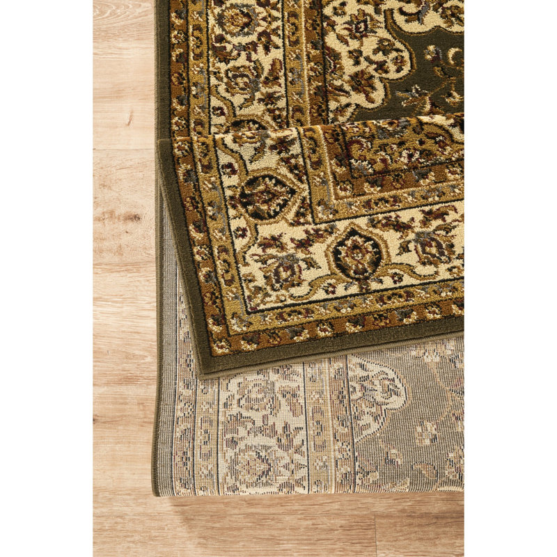 Classic GC_VIN5004 Green 10 ft. 6 in. x 14 ft. 6 in. Area Rug, Green/White, Rectangle 10'6" x 14'6"