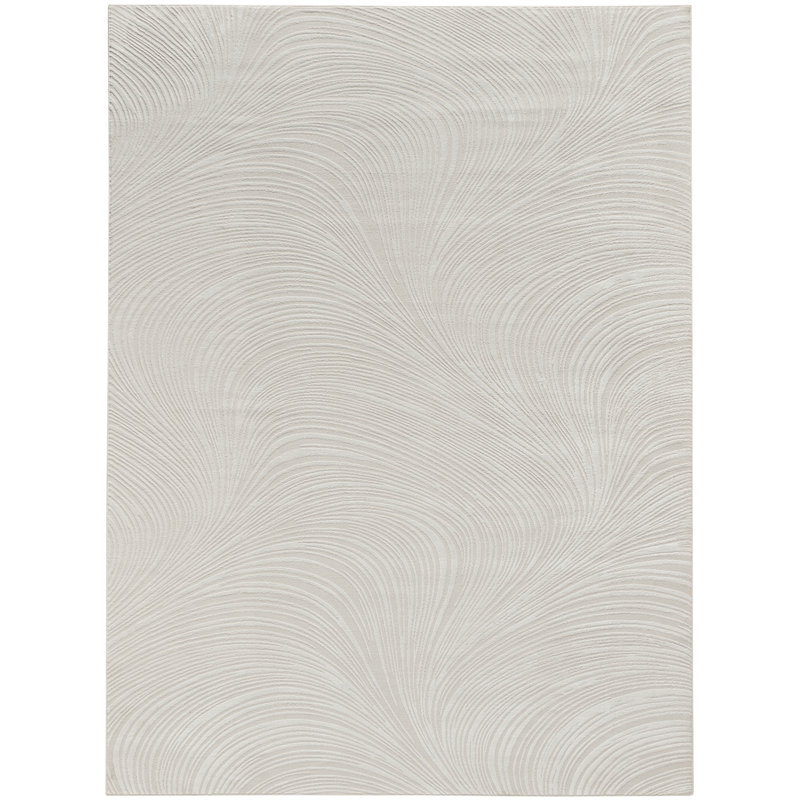 Central Park West Power Loom Polyester Abstract Area Rug in Ivory/Cream, Ivory/Cream, Rectangle 9' x 12'