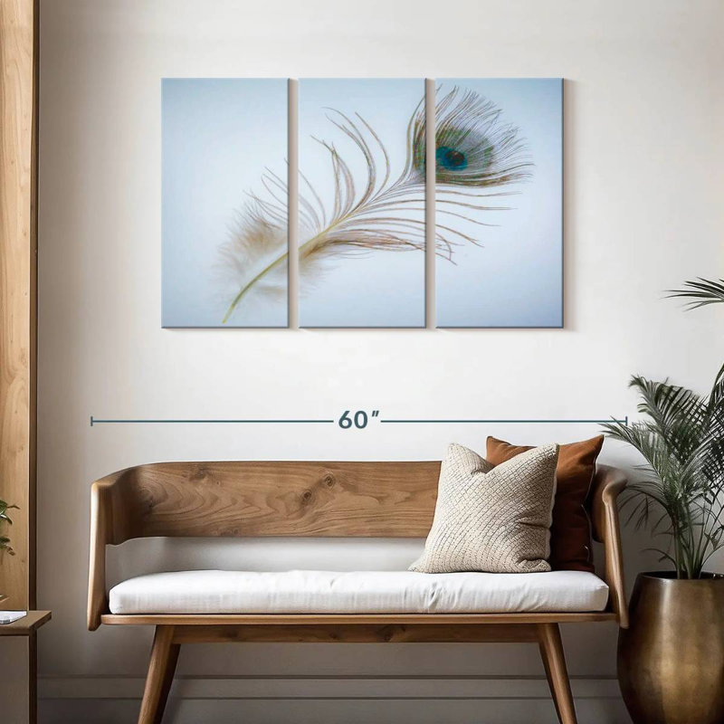 Kerner Peacock Feather In Blue, 28" H x 45" W
