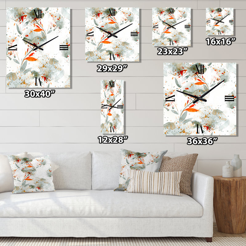 Horloge murale Wildflowers I, Petit