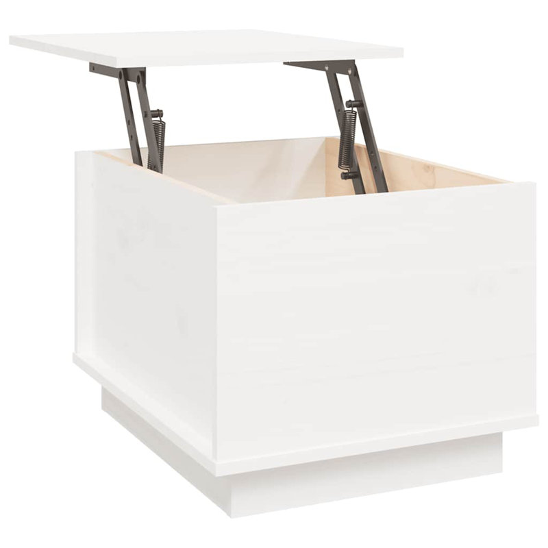 Coffee Table 35 Cm Solid Wood Pine, 35" H x 40" W x 50" L, White