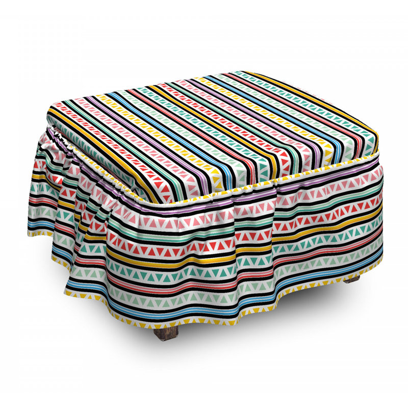 Housse pour repose-pieds rayures triangles