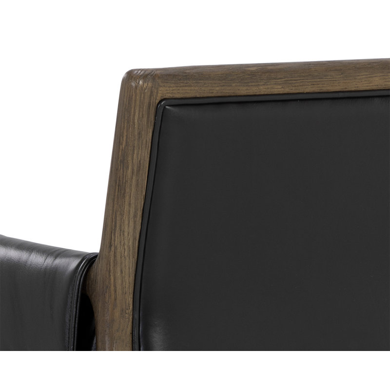 Rauno Leather Arm Chair, Brown, Black