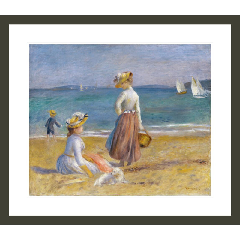 «Chiffres sur la plage» par Pierre-Auguste Renoir - Impression giclée encadrée, H 23,5 po x l 26,94 po