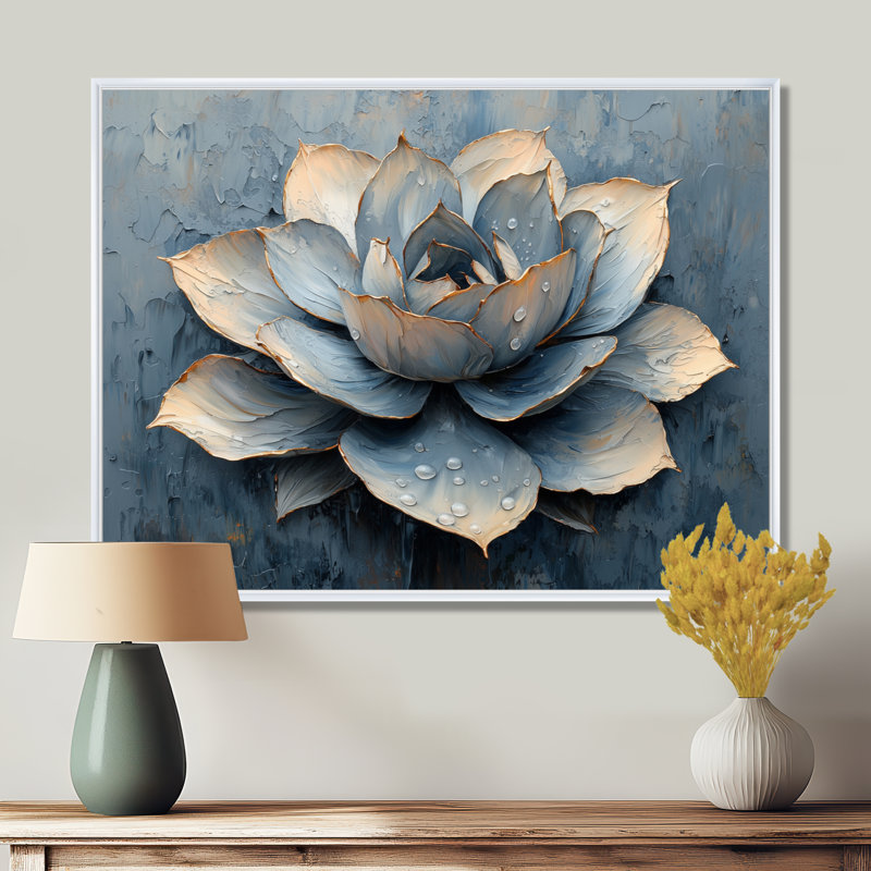 Hardiman - Floral Wall Art, H 30 po x l 40 po, Blanc, Cadre flottant