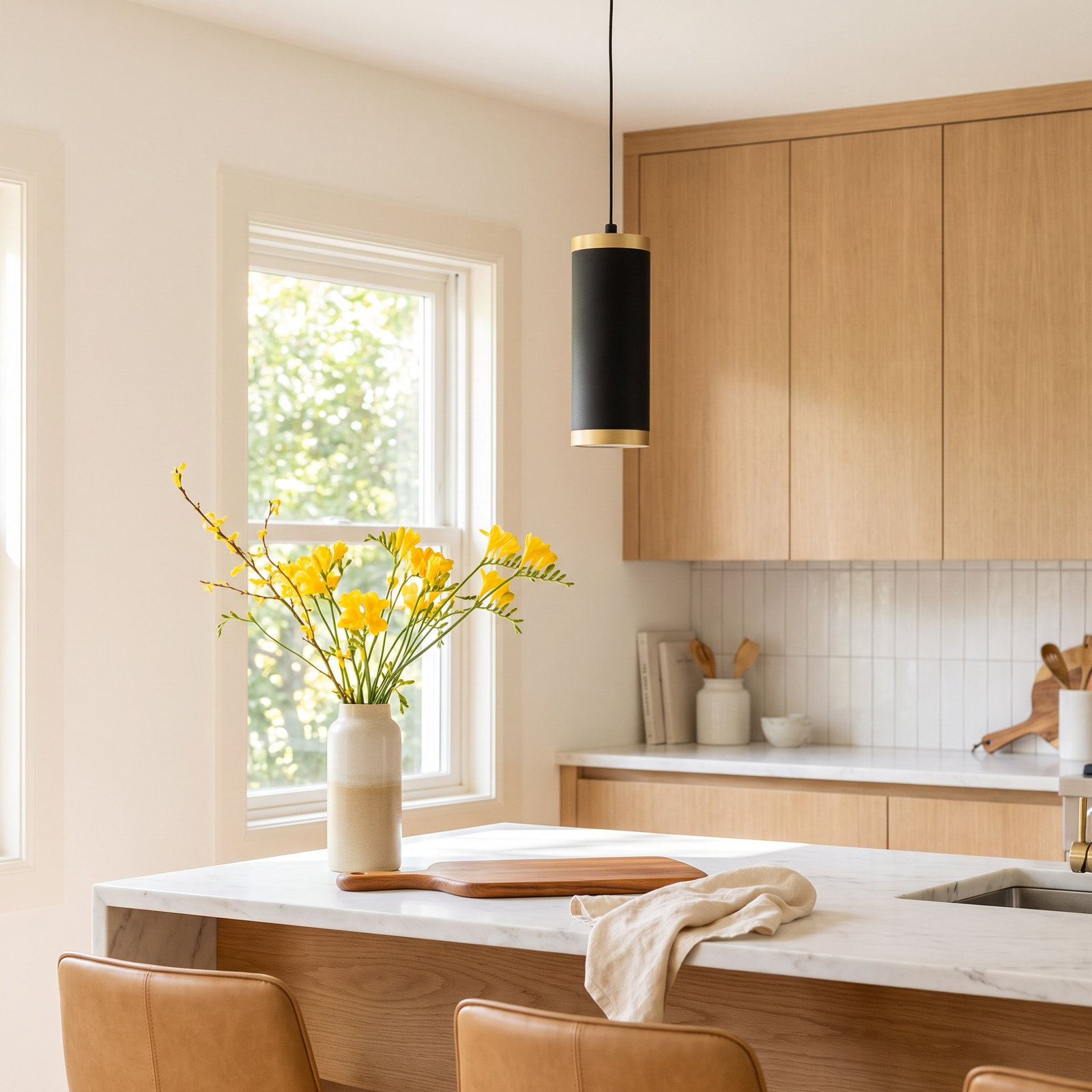 Lysiane Single Light Steel Dimmable LED Pendant
