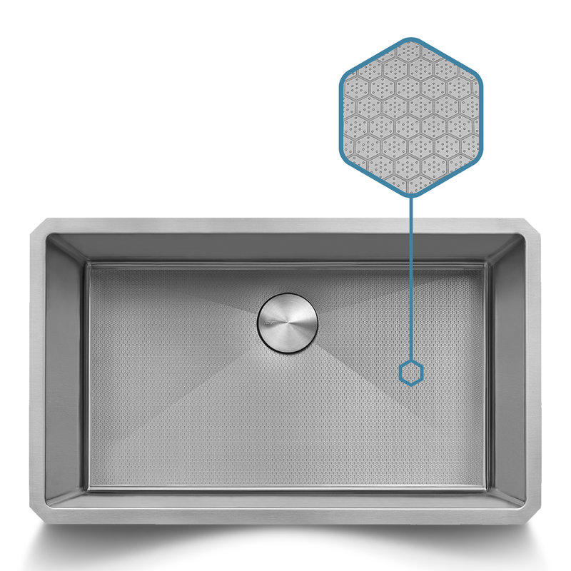 Ruvati Hex Bottom 30-inch Scratch Resistant Embossed Texture Kitchen Sink Stainless Steel