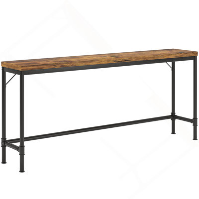 70.9 Inch Extra Long Industrial Console Table, Narrow Sofa Table With Rustic Charm And Tall Bar Height For Versatile Use In Living Rooms And Hallways