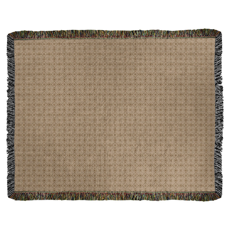 Couverture en coton tissé Katelyn Elizabeth, l 60 po x L 80 po, Brun