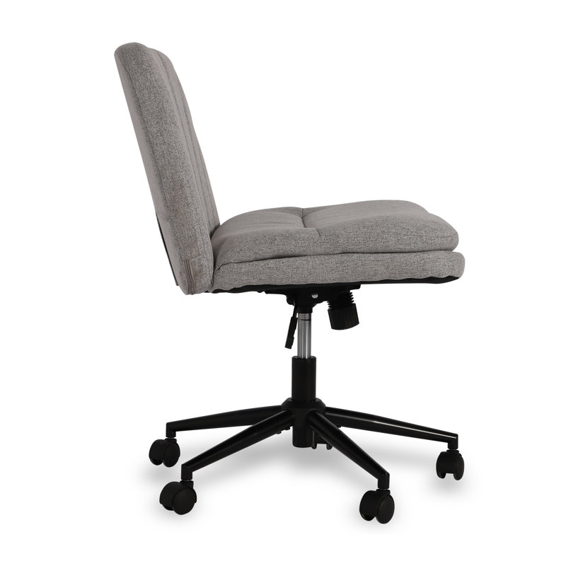 Chaise de bureau Tarrel, Gris, Mélange de lin
