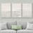 Modern Large Duotone Pastel Minimalist Landscape Subtle Wall Art Framed Canvas 3 Pieces Print-119018261-73380100