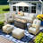 Carolle 9-Piece Outdoor Patio Furniture with fire pit,All-Weather 7-Person Pe Wicker Outdoor Conversation Set, Patio Couch Swivel Rocker Chairs With Solar Powered Coffee Tables For Backyard,Poolside,Deck-453539604-459055618