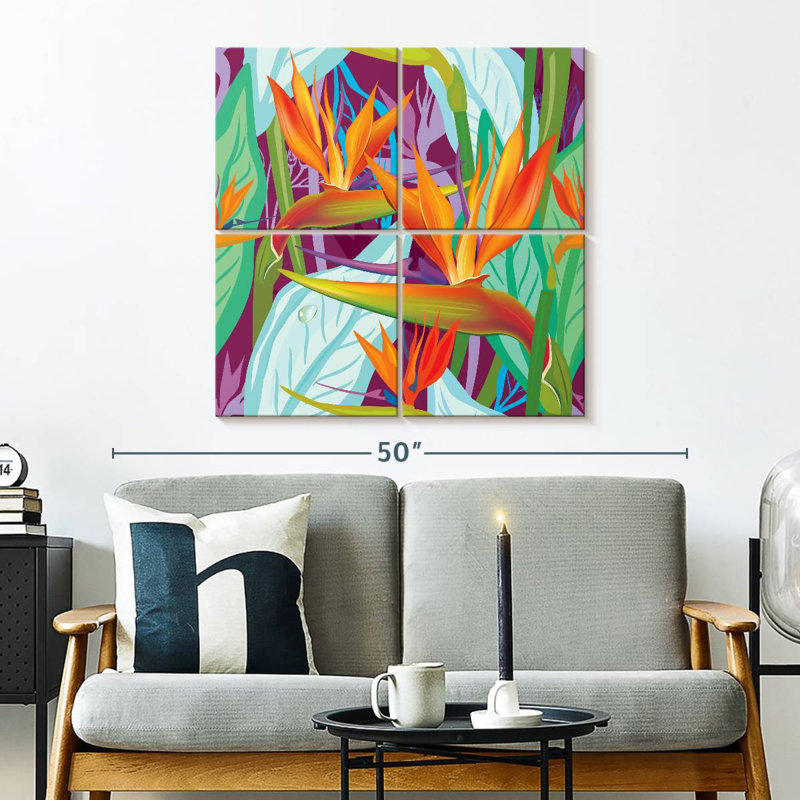 Motif de fleurs Harnek Strelitzia, H 32 po x l 32 po