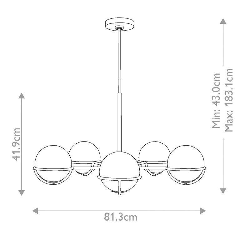 Reynaldo 5 - Light Shaded Chandelier, Polished Nickel
