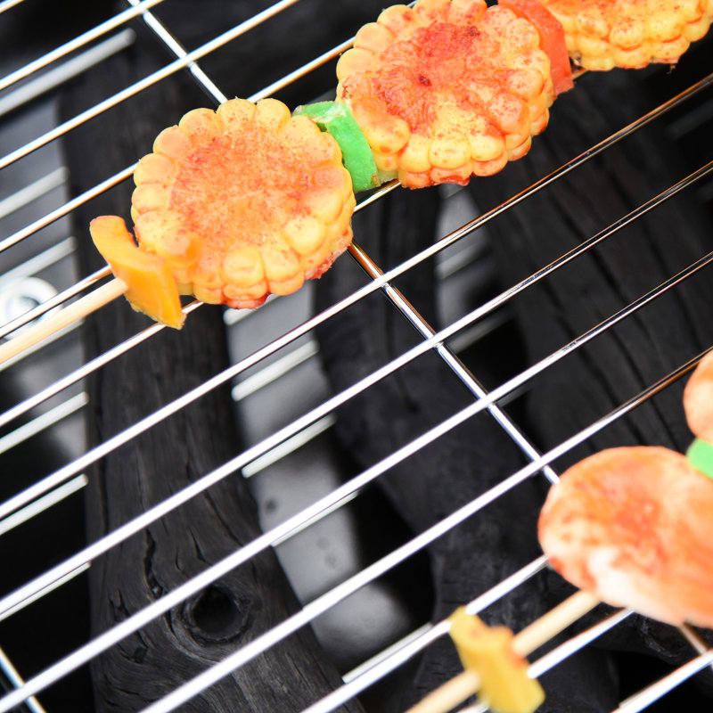 Barbecue portatif au charbon de bois 21 po avec tablette inférieure - Roues et évents réglables pour barbecue, cour, pique-nique et aventure