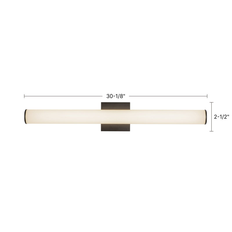 Rico 30-in Black dimmable LED Wall Sconce, Nickel