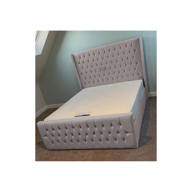 Dothan Upholstered Bed, Silver, Small Double (4')
