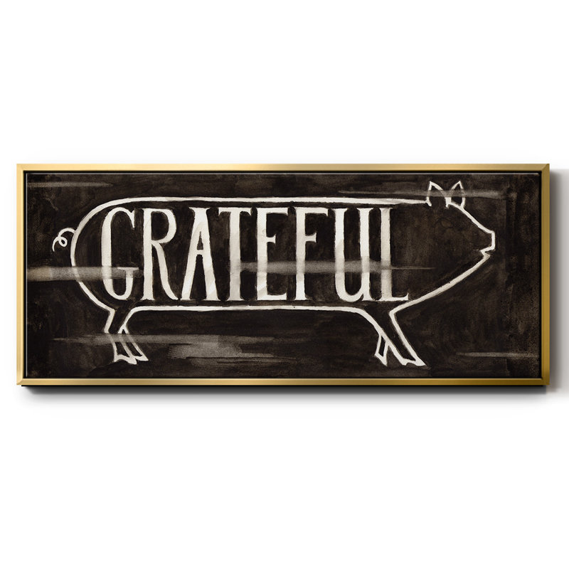 Grateful Pig- Framed Canvas, 20" H x 50" W