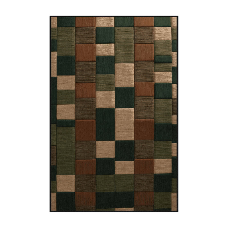 Tapis brun à carreaux lavable à la machine, Tapis de couloir 2 pi x 5 pi
