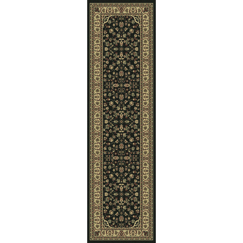  Safira Black Traditional Floral Indoor Area Rug, Runner 2'2" x 7'7"